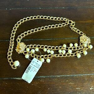 Vintage Broadway Store Gold Color Adjustable Lion Necklace Total Length 35”